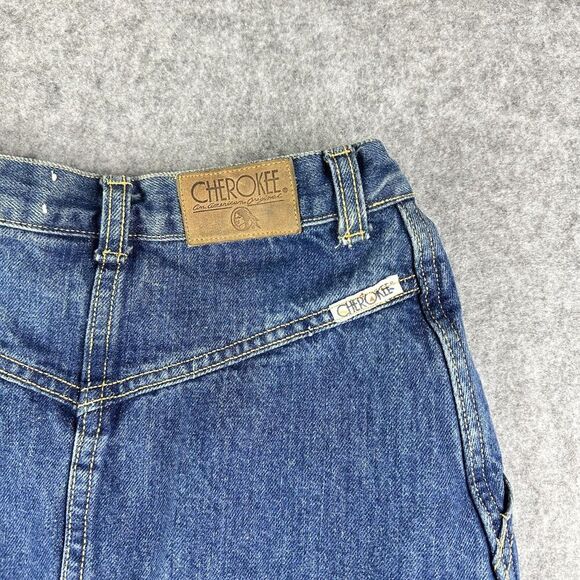 Vintage Cherokee Denim Maxi Skirt Size 5 Bareback 60s 70s Talon 42 USA Made - Picture 3 of 16